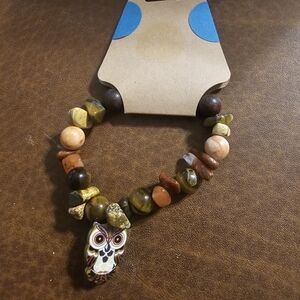 Owl Charm Beaded Bracelet